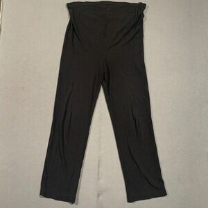 Mimi Maternity Womens Black Drawstring Waist Pants M Rayon Polyester Made in USA